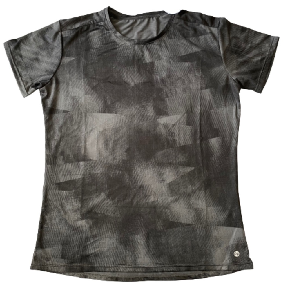 Black and gray faux textured look moisture wicking short sleeve top size XL